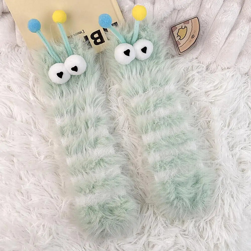 Fluffy Caterpillar Socks
