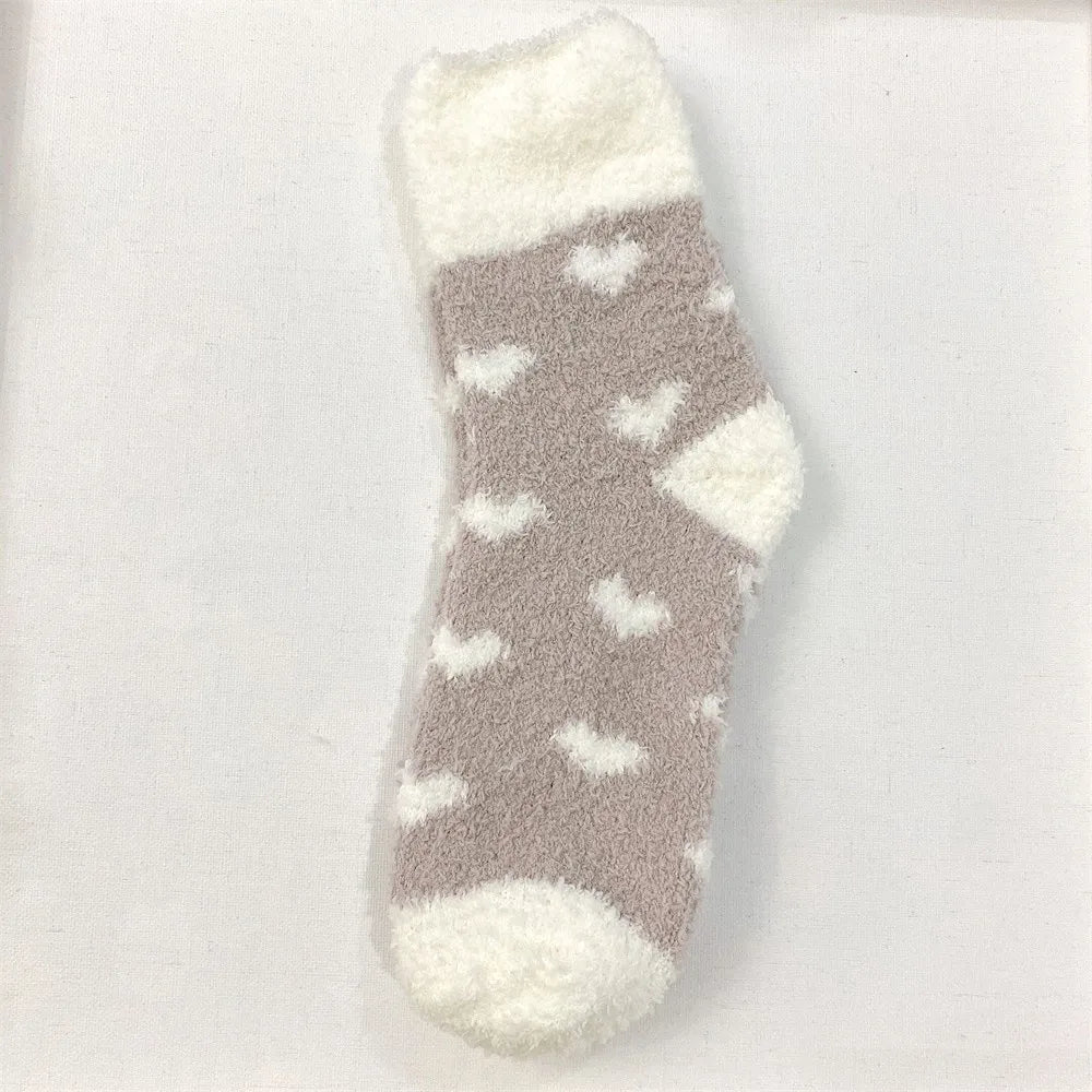 Fluffy Heart Socks