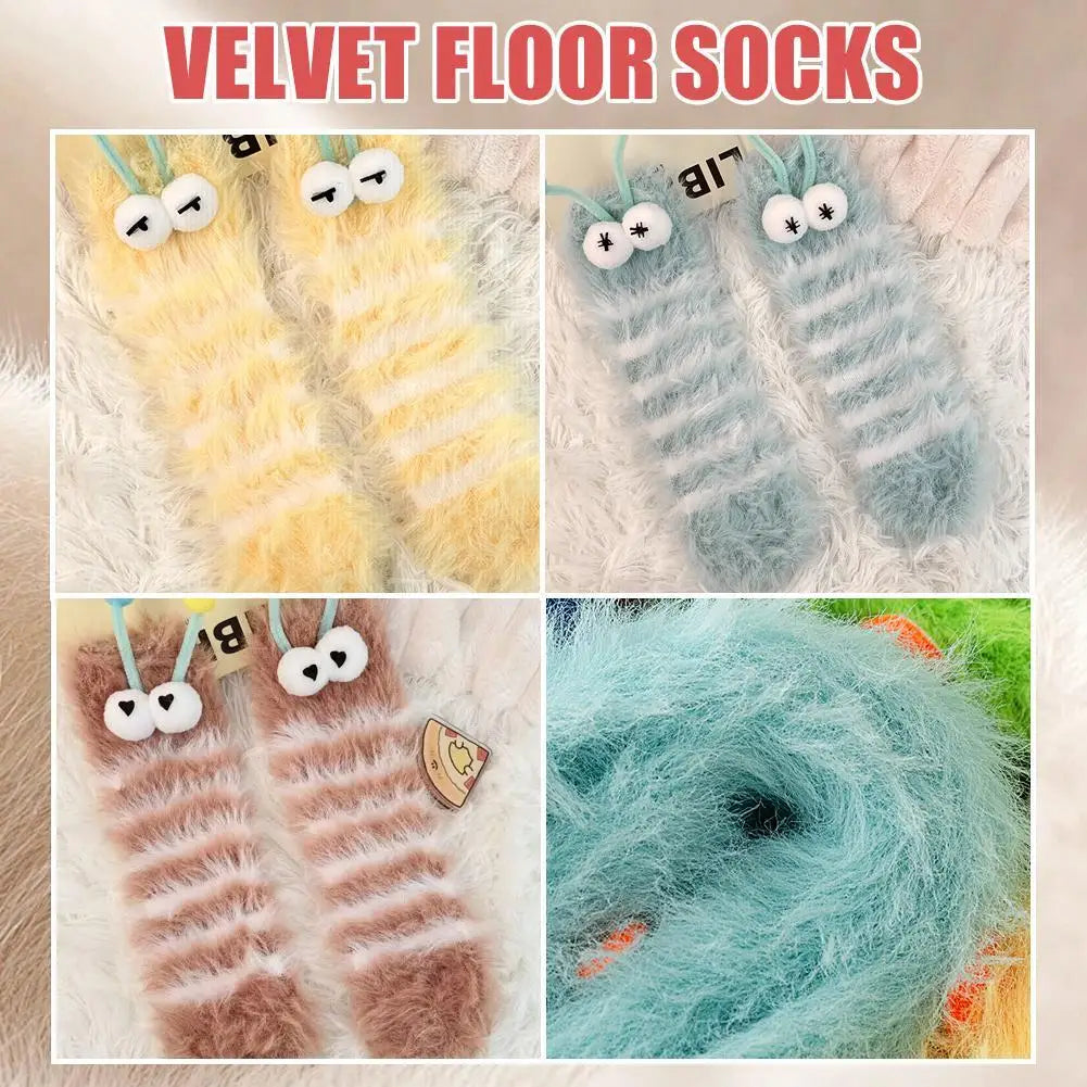 Fluffy Caterpillar Socks