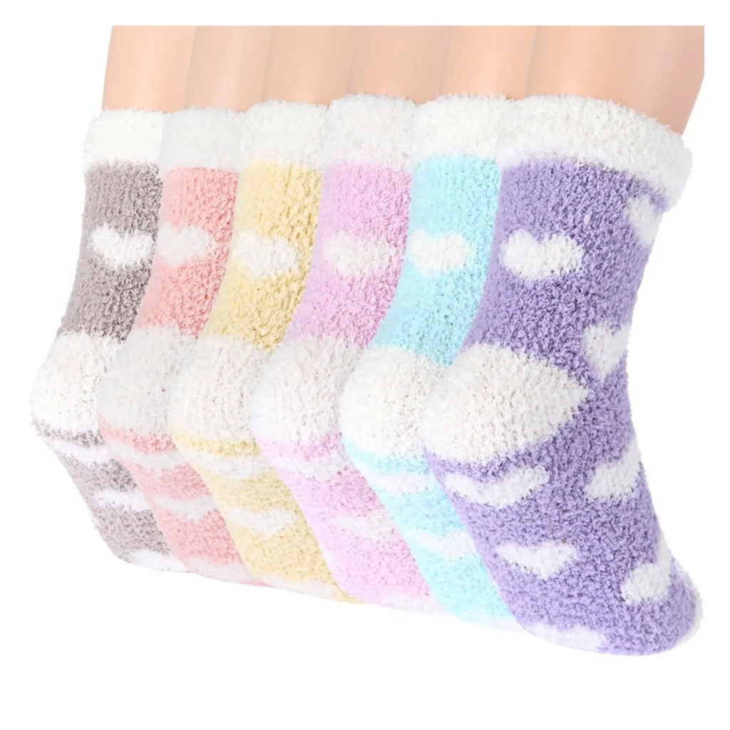Fluffy Heart Socks
