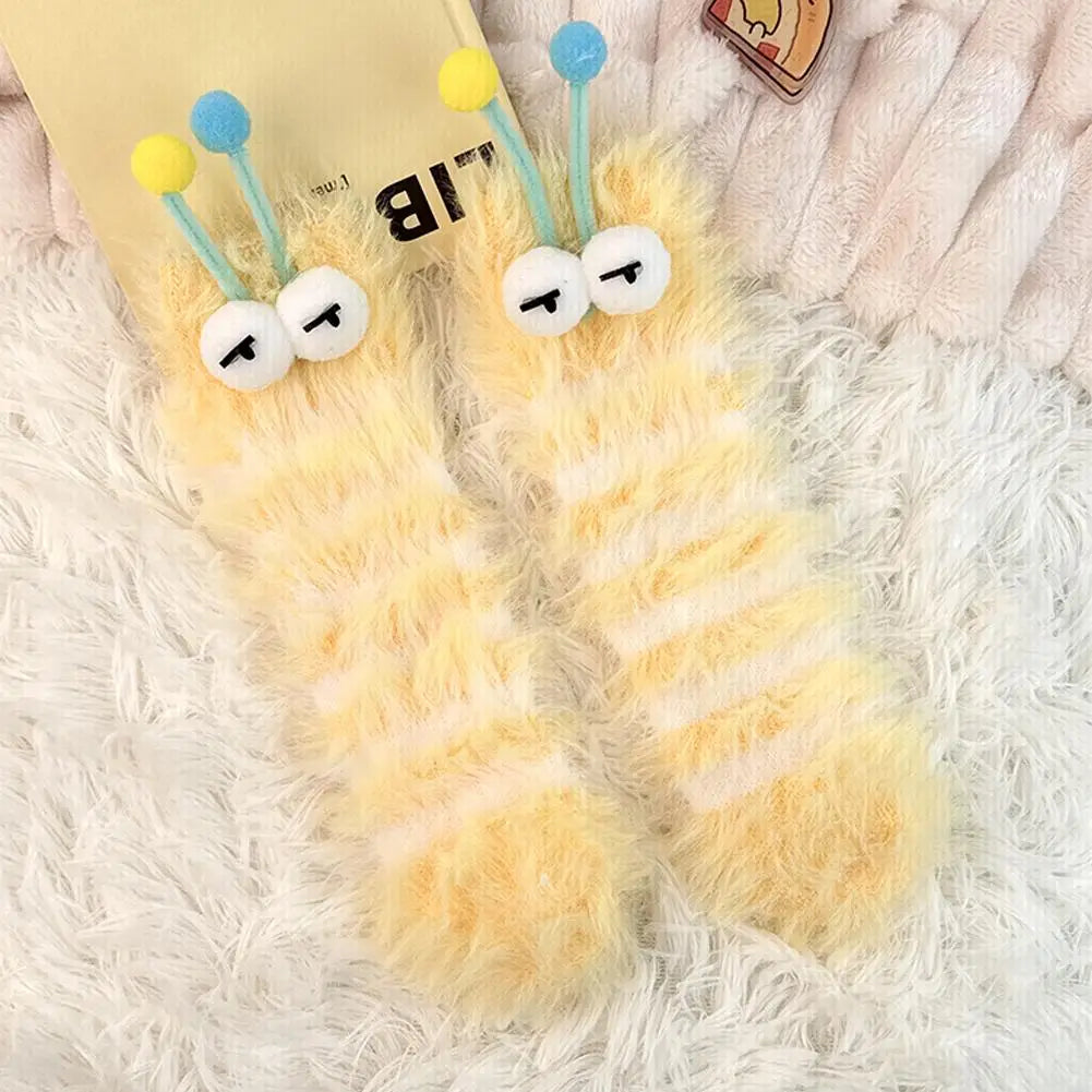 Fluffy Caterpillar Socks
