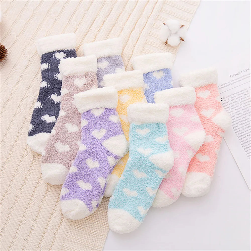 Fluffy Heart Socks