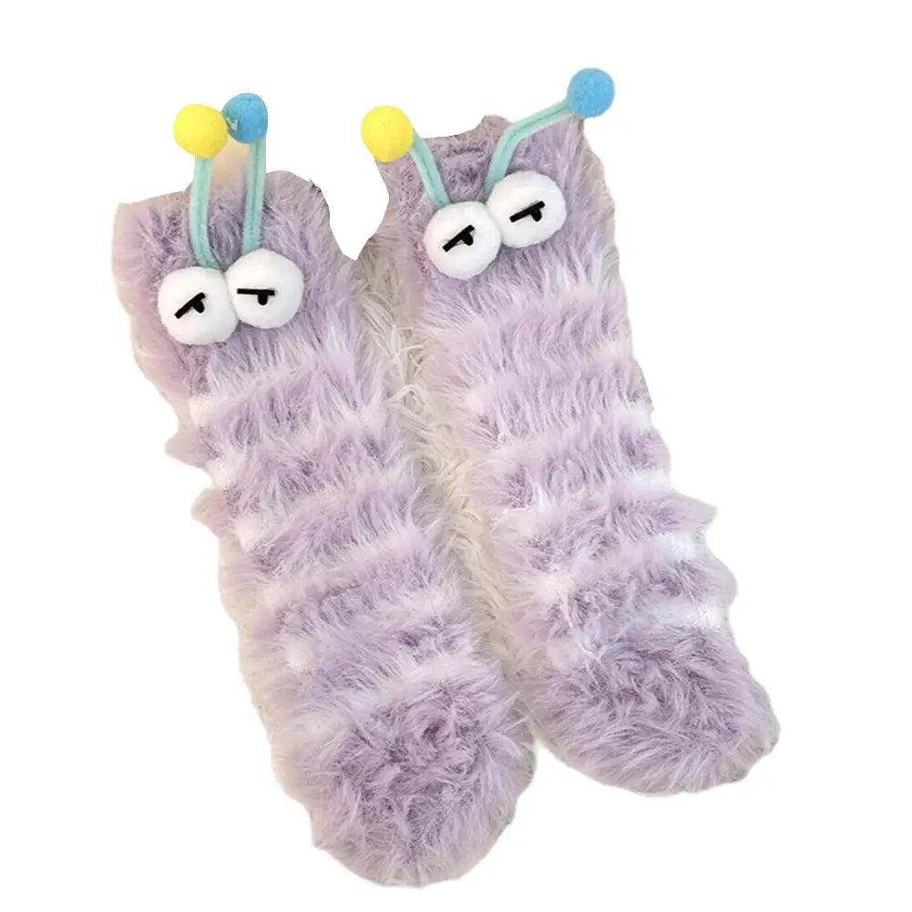 Fluffy Caterpillar Socks