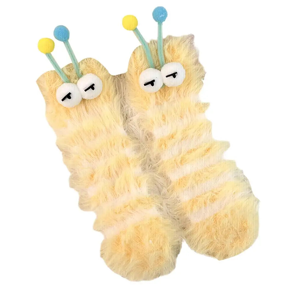 Fluffy Caterpillar Socks