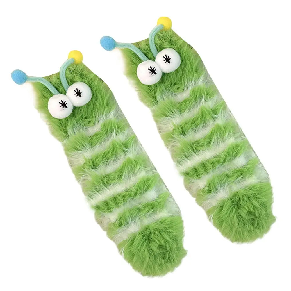 Fluffy Caterpillar Socks