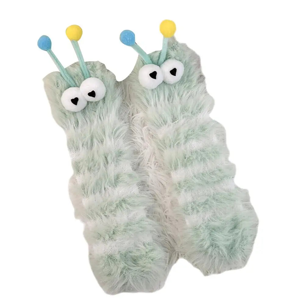 Fluffy Caterpillar Socks