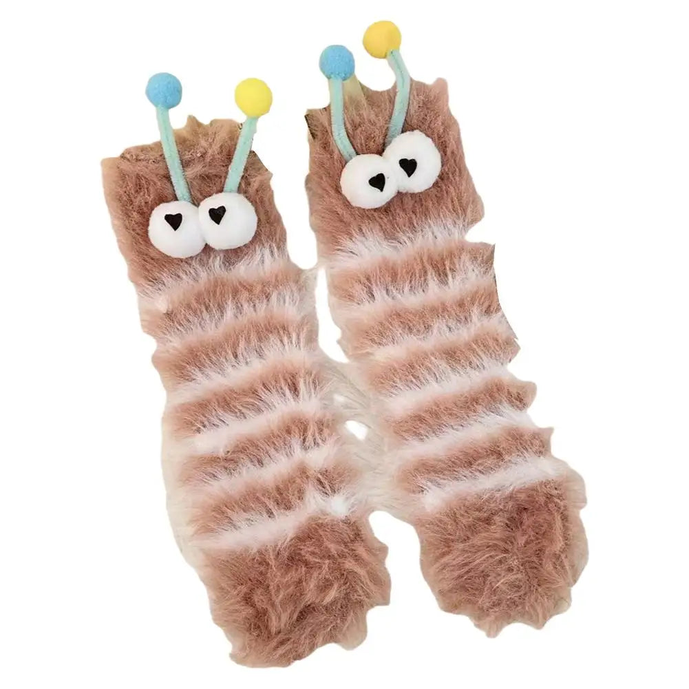 Fluffy Caterpillar Socks