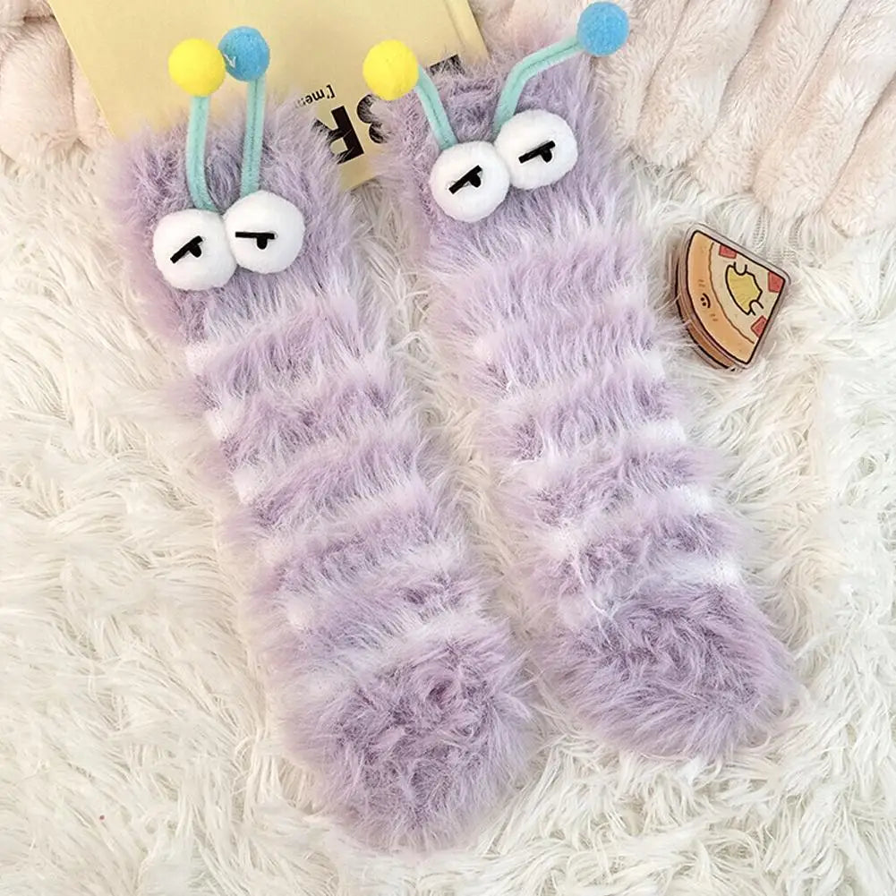 Fluffy Caterpillar Socks