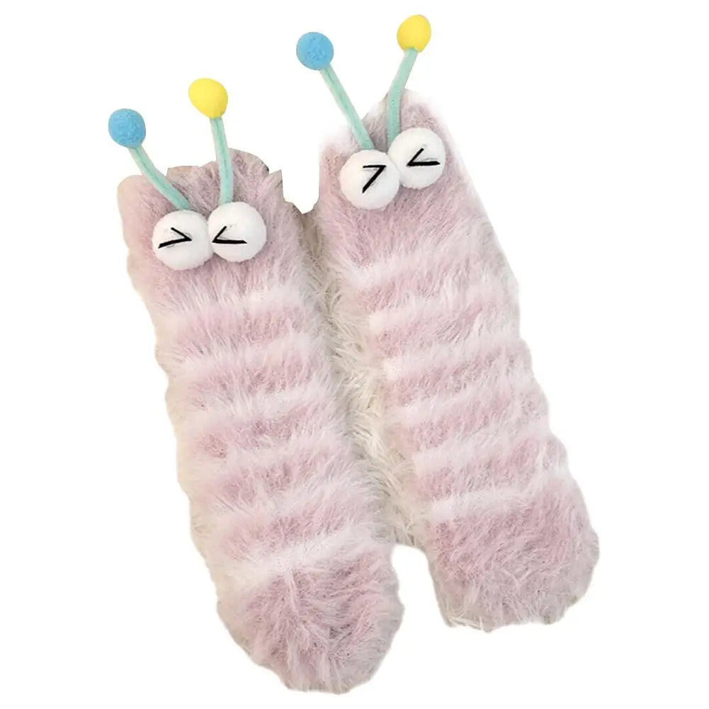 Fluffy Caterpillar Socks